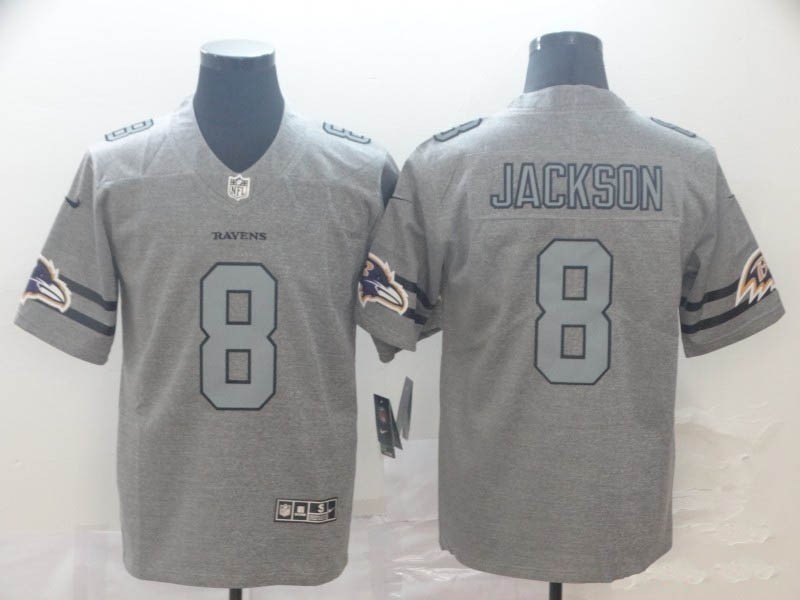 NFL Ravens 8 Lamar Jackson 2019 Gray Gridiron Gray Vapor Untouchable Limited Jersey