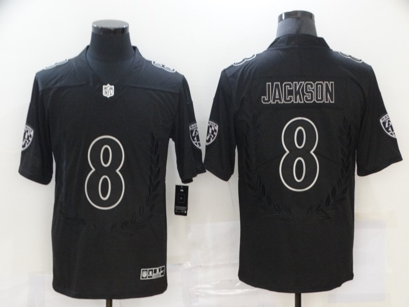 Nike Ravens #8 Lamar Jackson Black Vapor Untouchable Limited Fashion Jersey