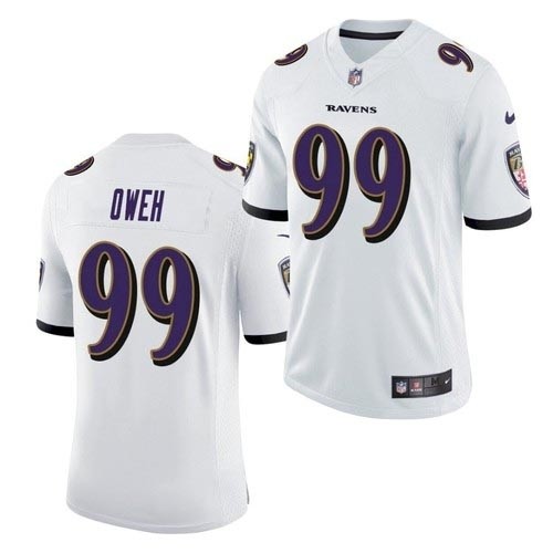 Men's Baltimore Ravens #99 Odafe Oweh White 2021 Vapor Untouchable Limited Stitched Jersey 