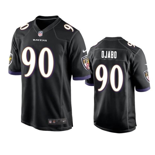 Men's Baltimore Ravens #90 David Ojabo Black Stitched Vapor Limited Jersey