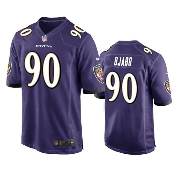 Men's Baltimore Ravens #90 David Ojabo Purple Stitched Vapor Limited Jersey