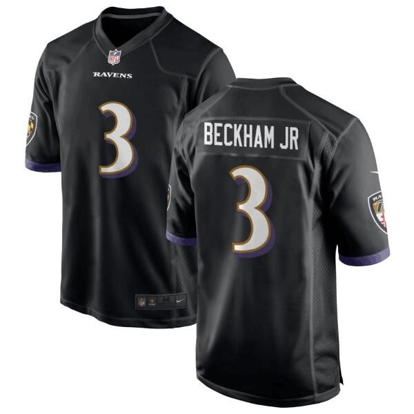 Men's Baltimore Ravens #3 Beckham Jr Black NFL Vapor Limited Jerseys