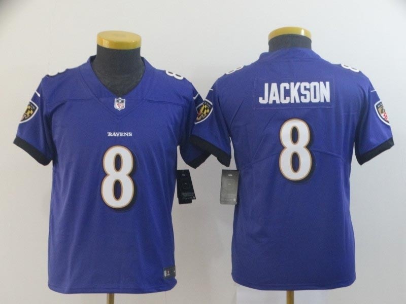 Youth Ravens Lamar Jackson #8 Purple Vapor Untouchable Limited Jersey