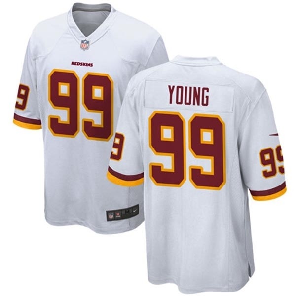 Men's Washington Redskins #99 Chase Young White 2020 NFL Draft First Round Pick vapor Limited