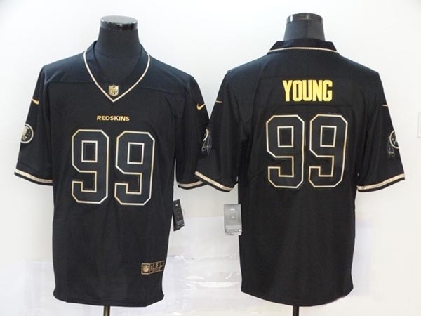 NFL Washington Redskins #99 Chase Young Black Gold Edition Jersey