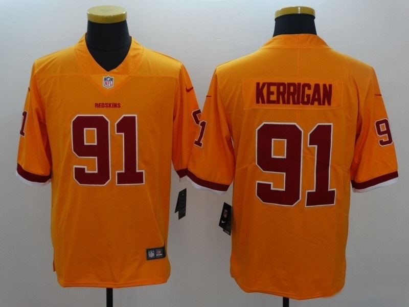 NFL Washington Redskins #91 Ryan Kerrigan Yellow Color Rush Limited Jersey