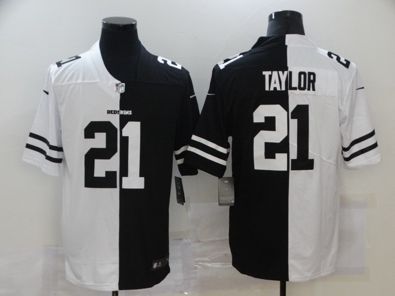 NFL Washington Redskins #21 Sean Taylor Men's Black V White Peace Split Nike Vapor Untouchable Limited Jersey