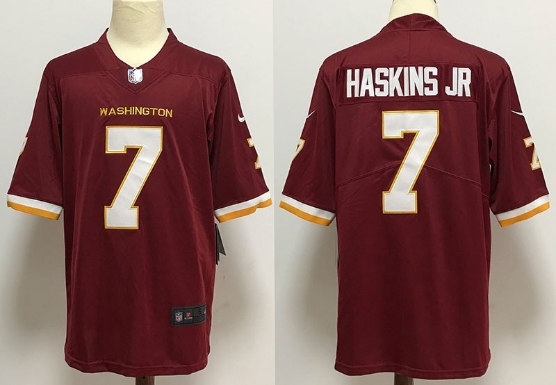 NFL Washington Football Team Haskins #7 red 2020 big Logo Name Vapor Untouchable Limited Nike Jersey