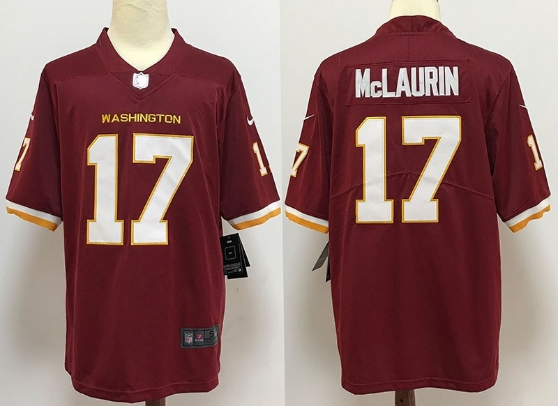 NFL Washington Football Team McLaurin #17 Red 2020 big Logo Name Vapor Untouchable Limited Nike Jersey