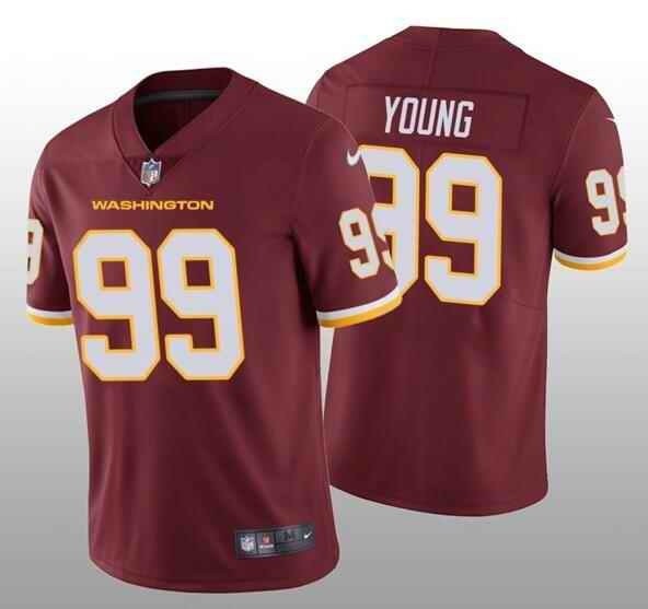 Nike Washington Football Team #99 Chase Young Red 2020 big Logo Name Vapor Untouchable Limited Jersey