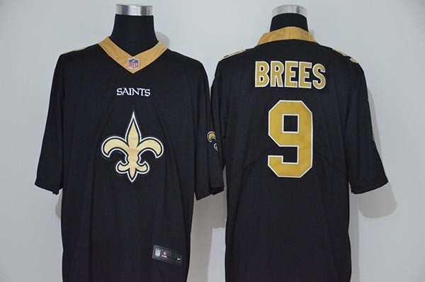 NFL New Orleans Saints Drew Brees #9 Black Team Big Logo Vapor Untouchable Limited Jersey