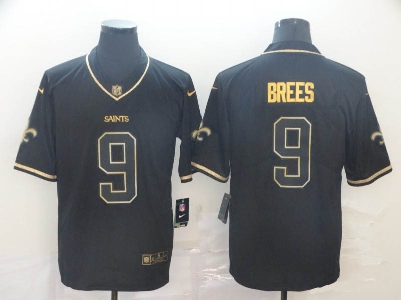 NFL New Orleans Saints #9 Drew Brees Black Gold Vapor Untouchable Limited Jersey