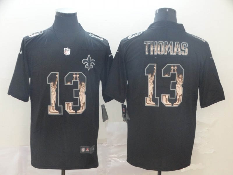 NFL New Orleans Saints #13 Michael Thomas Black Statue Of Liberty Limited Jersey