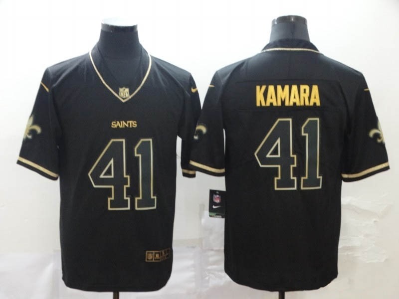 NFL New Orleans Saints #41 Alvin Kamara Black Gold Vapor Untouchable Limited Jersey