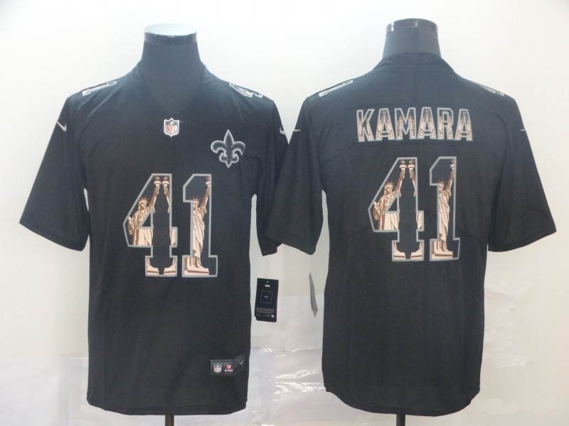 NFL New Orleans Saints #41 Alvin Kamara Black Statue Of Liberty Limited Jersey