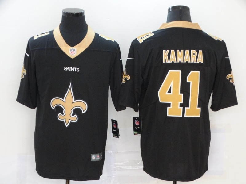 NFL New Orleans Saints #41 Alvin Kamara Black Team Big Logo Vapor Untouchable Limited Jersey