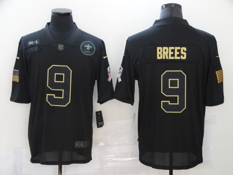 Nike New Orleans Saints #9 Drew Brees Black 2020 Salute To Service Limited Jersey