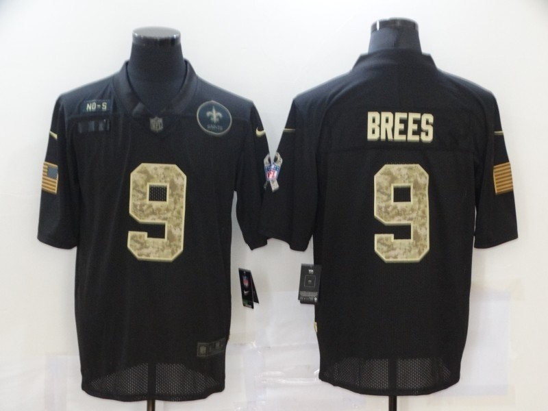 Nike New Orleans Saints #9 Drew Brees Black Camo 2020 Salute To Service Limited Jersey