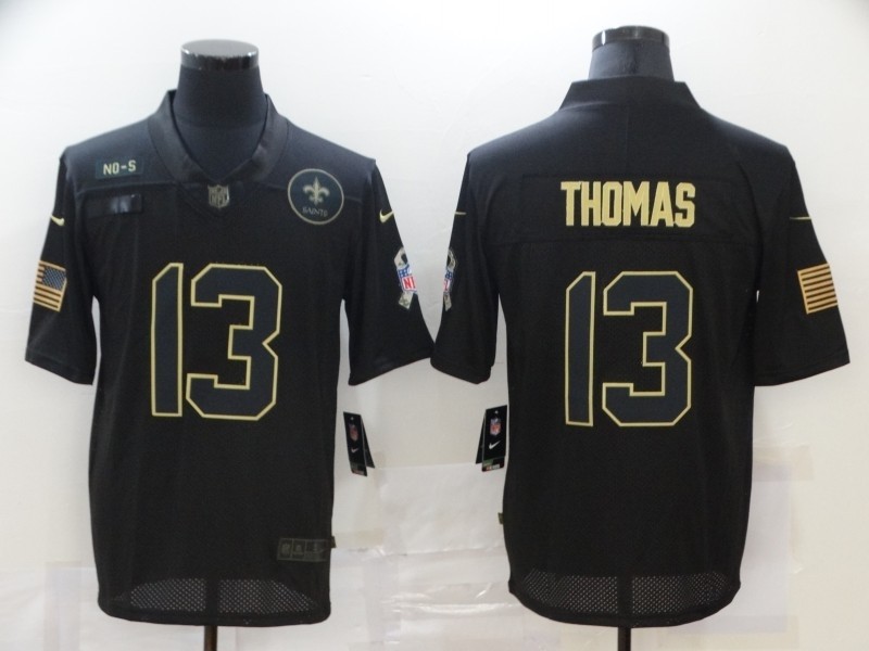 Nike New Orleans Saints #13 Michael Thomas Black 2020 Salute To Service Limited Jersey