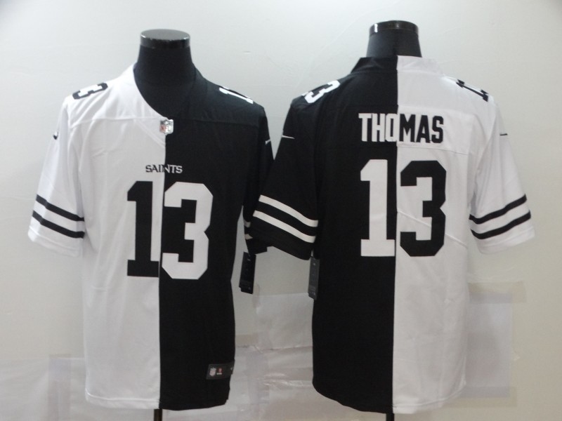 Nike New Orleans Saints #13 Michael Thomas Black And White Split Vapor Untouchable Limited Jersey