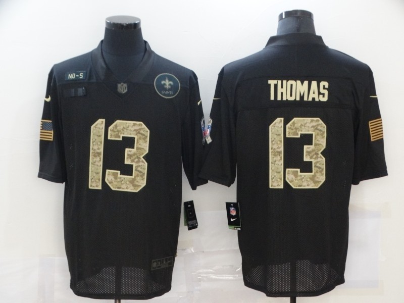 Nike New Orleans Saints #13 Michael Thomas Black Camo 2020 Salute To Service Limited Jersey