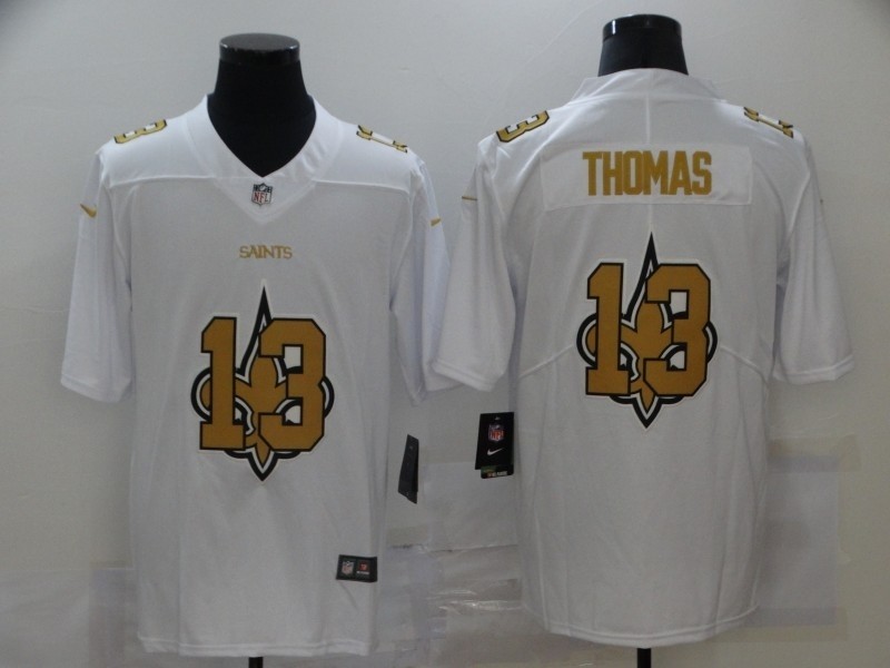 Nike New Orleans Saints #13 Michael Thomas White Shadow Logo Limited Jersey