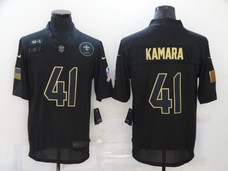 Nike New Orleans Saints #41 Alvin Kamara Black 2020 Salute To Service Limited Jersey