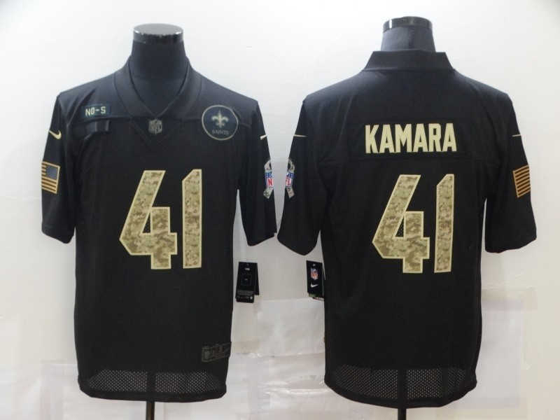 Nike New Orleans Saints #41 Alvin Kamara Black Camo 2020 Salute To Service Limited Jersey