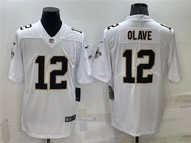 Men's New Orleans Saints #12 Chris Olave White Vapor Limited Jersey