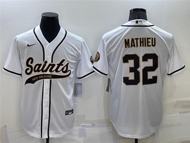 NFL New Orleans Saints #32 Tyrann Mathieu White Baseball Cool Base Jersey