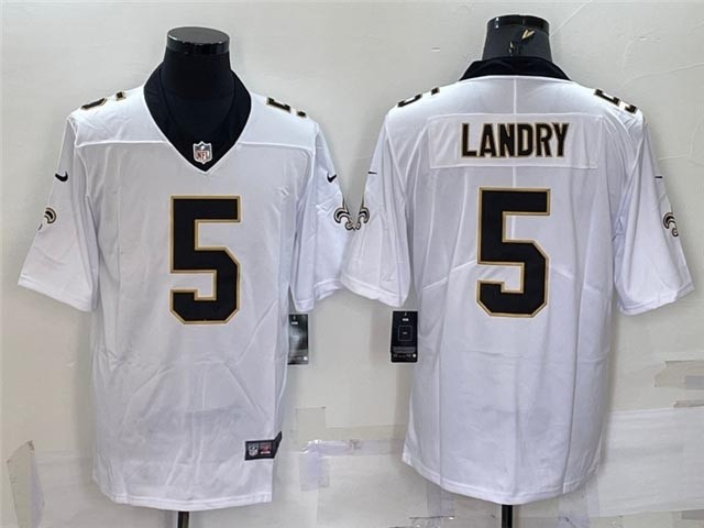 Men's New Orleans Saints #5 Jarvis Landry White Vapor Limited Jersey