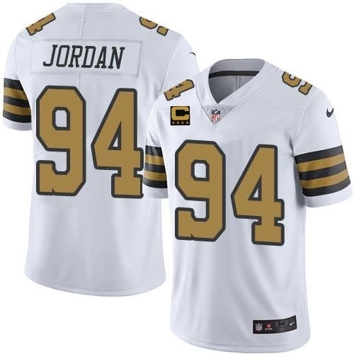 Men's New Orleans Saints #94 Cameron Jordan 2022 White With 4-Star C Patch Color Rush Stitched Jersey