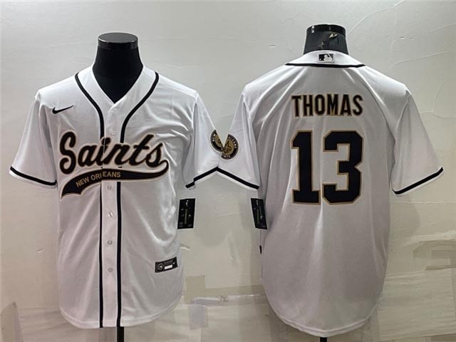 NFL New Orleans Saints #13 Michael Thomas White Baseball Cool Base Jersey