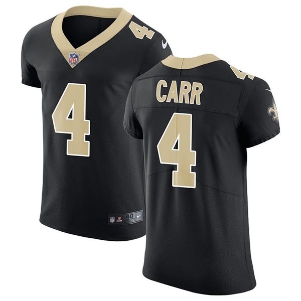 Men's Saints #4 Derek Carr Black Team Color Men's Stitched NFL Vapor Untouchable Limited Jersey