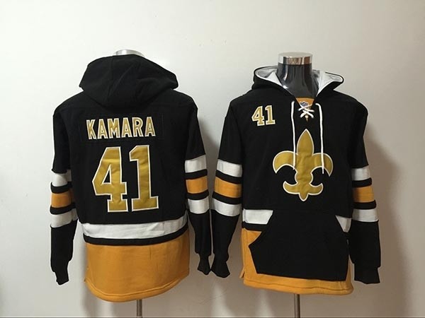 NFL New Orleans Saints #41 Alvin Kamara Black All Stitched Hooded Sweatshirt