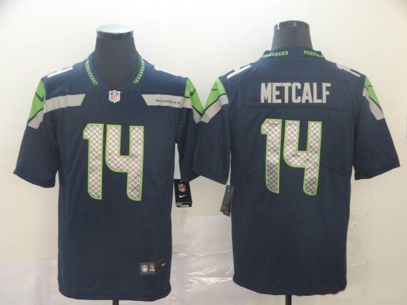 NFL Seattle Seahawks #14 D.K. Metcalf Navy Vapor Untouchable Limited Jersey