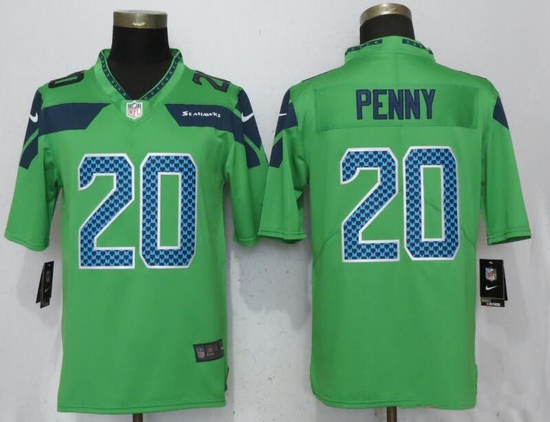 NFL Seattle Seahawks #20 Rashaad Penny Green Vapor Untouchable Limited Jersey