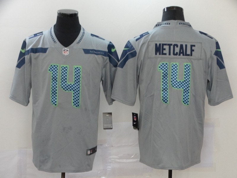 NFL Seattle Seahawks #14 D.K. Metcalf Grey Vapor Untouchable Limited Jersey