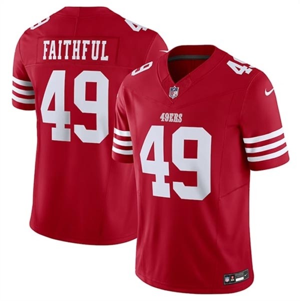 Men's San Francisco 49ers #49 Faithful Red 2023 F.U.S.E. Vapor Untouchable Limited Stitched Football Jersey