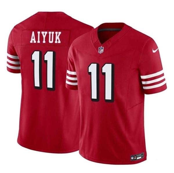 Men's San Francisco 49ers #11 Brandon Aiyuk Red 2023 F.U.S.E. Vapor Limited Throwback Stitched Football