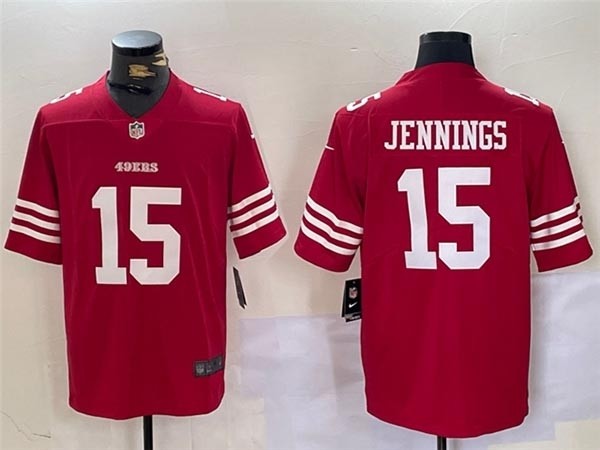 Men's San Francisco 49ers #15 Jauan Jennings Red Vapor Limited Jersey