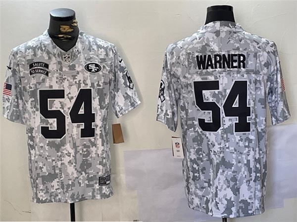 Men's San Francisco 49ers #54 Fred Warner Arctic Camo 2024 Salute To Service Limited Jersey