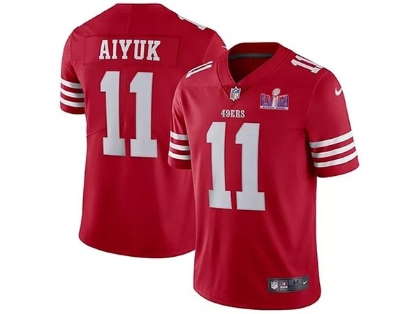 Men's San Francisco 49ers #11 Brandon Aiyuk Red Super Bowl LVIII Limited Jersey