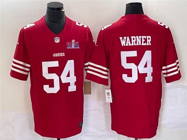 Men's San Francisco 49ers #54 Fred Warner Red Super Bowl LVIII F.U.S.E. Limited Jersey