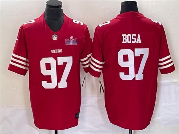 Men's San Francisco 49ers #97 Nick Bosa Red Super Bowl LVIII F.U.S.E. Limited Jersey