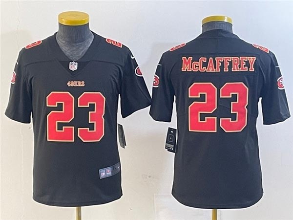 Youth San Francisco 49ers #23 Christian McCaffrey Carbon Black Fashion Limited Jersey