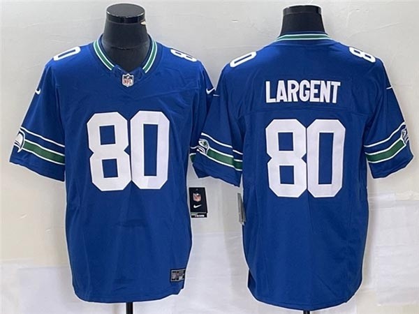 Men's Seattle Seahawks #80 Steve Largent Royal 2023 F.U.S.E. Vapor Limited Throwback Stitched Jersey