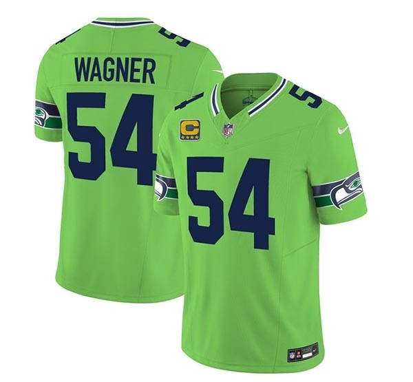 Men's Seattle Seahawks #54 Bobby Wagner 2023 F.U.S.E. With 4-Star C Patch Green Limited Stitched Football Jersey