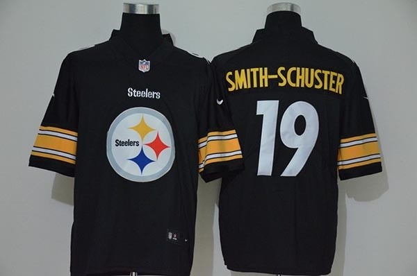 NFL Steelers #19 Smith-Schuster Black Team Big Logo Vapor Untouchable Limited Jersey