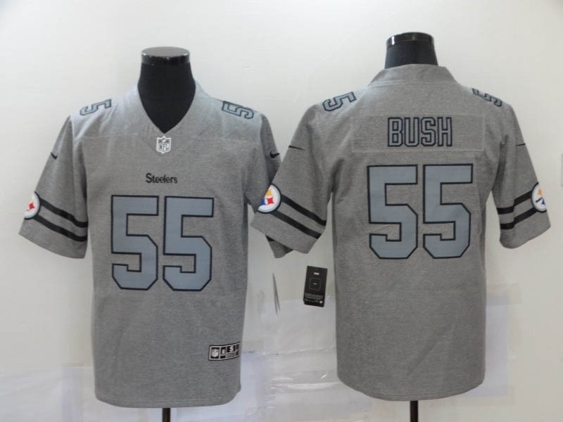 NFL Steelers #55 Devin Bush 2019 Gray Gridiron Gray Vapor Untouchable Limited Jersey